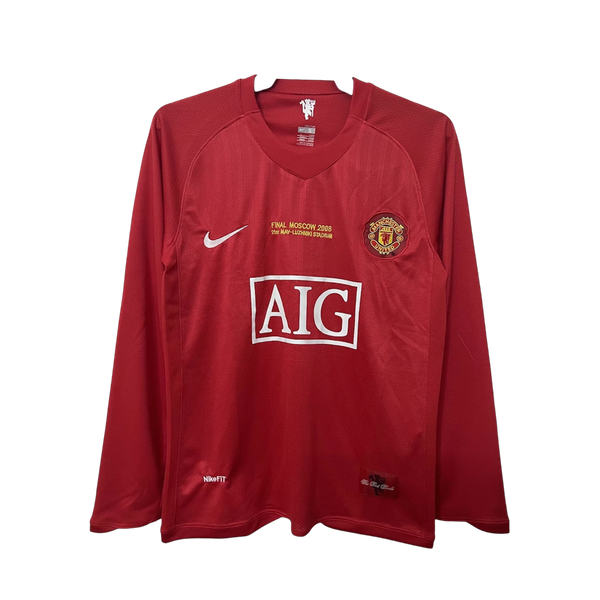 Camisa Manchester United 2008 retro manga larga