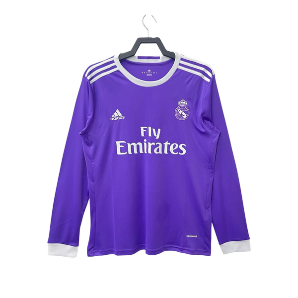 Camisa Visitante Real Madrid 2017 retro manga larga