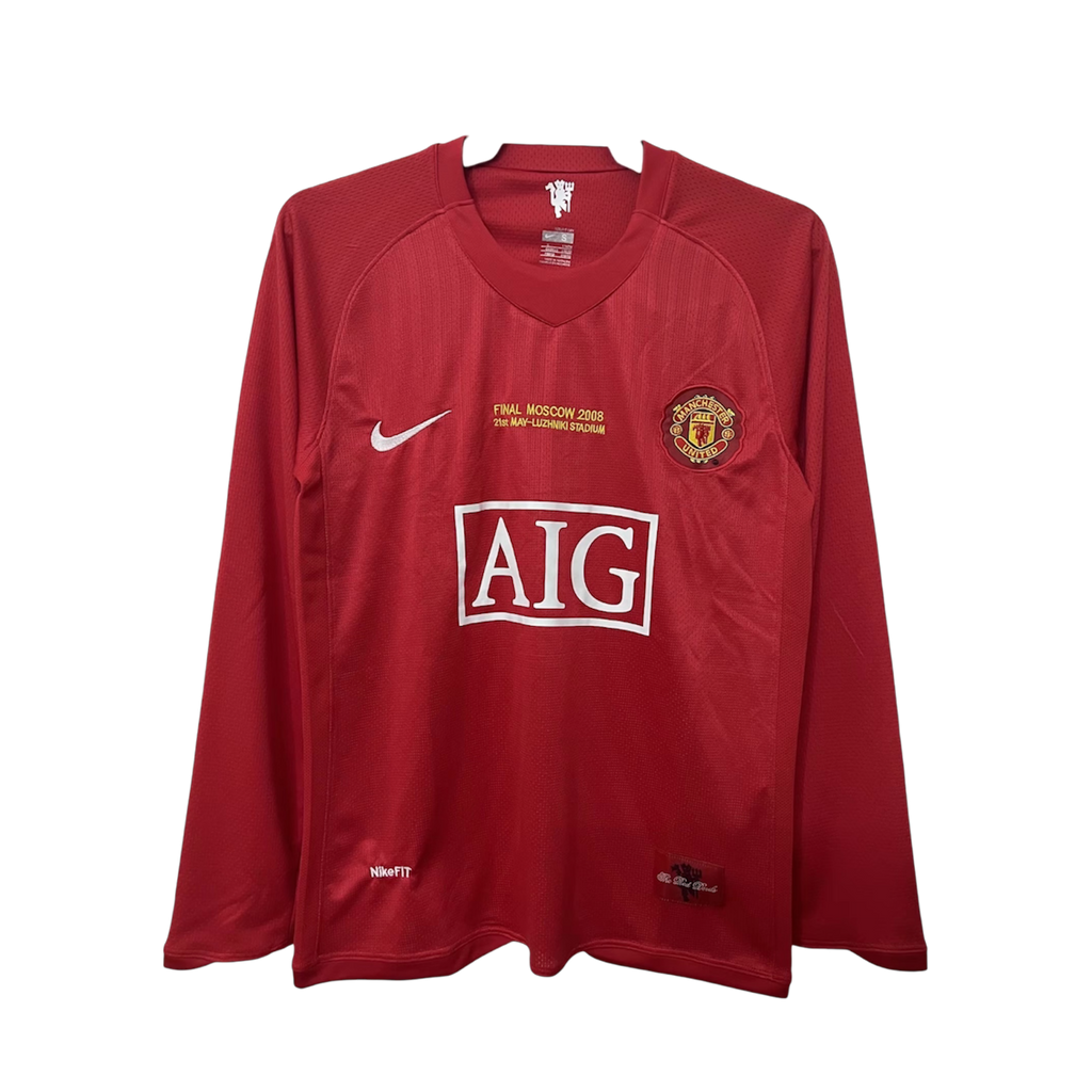 Camisa Manchester United 2008 retro manga larga