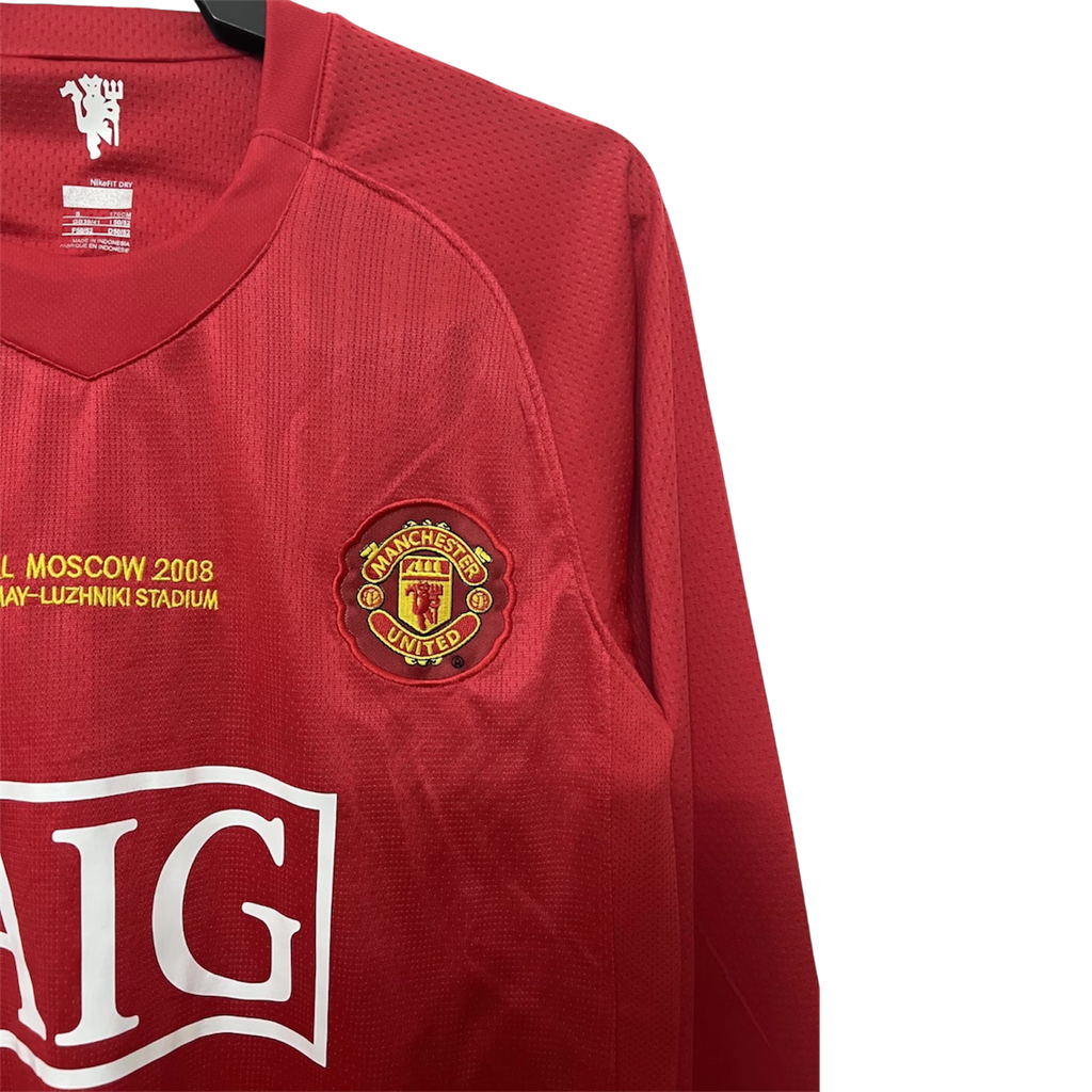 Camisa Manchester United 2008 retro manga larga